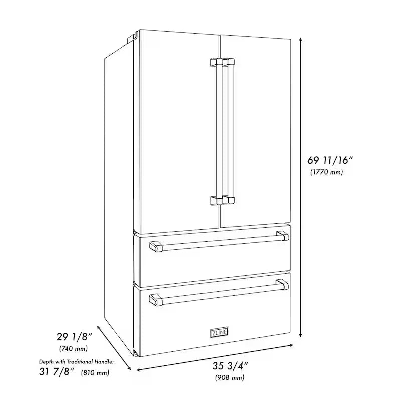 4-Door French Door Refrigerator with Internal Ice Maker S9592