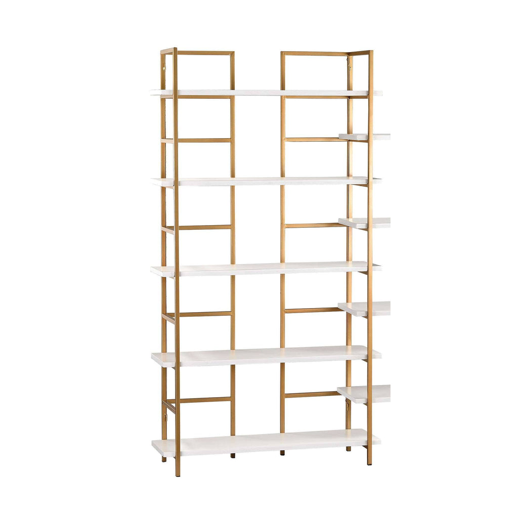 White and Gold Shelving Unit Q576826