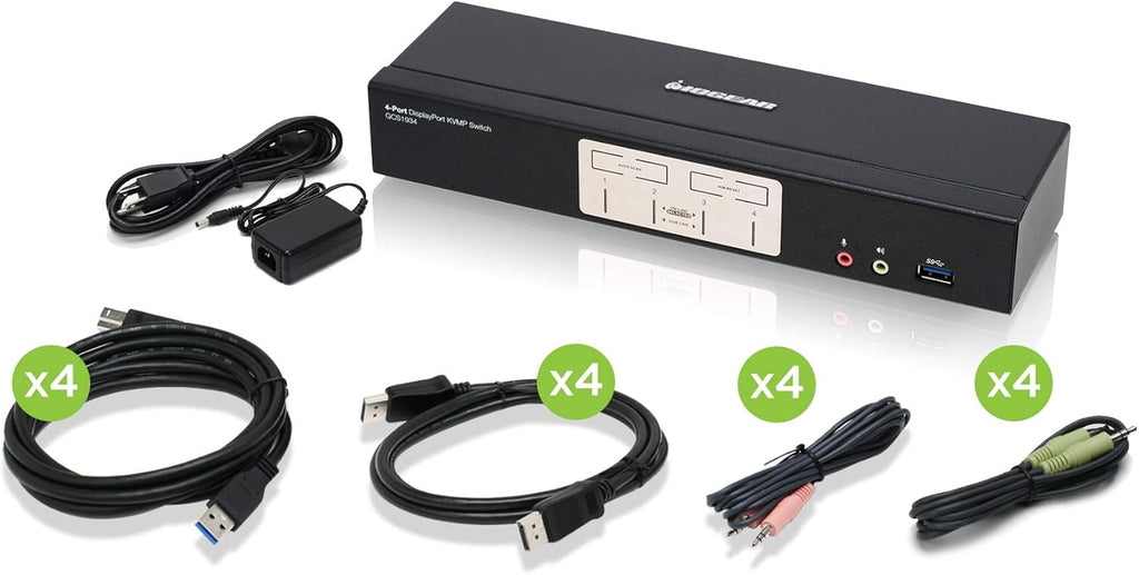 4K DisplayPort KVMP Switch with HDMI and DisplayPort Out USB 3.0 and RS-232 X26137