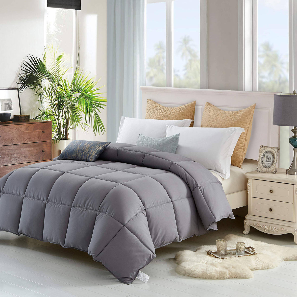 Gray Twin Down Alternative Comforter R258015