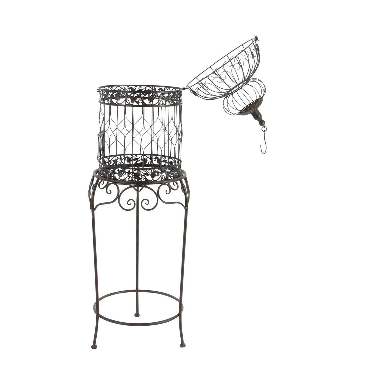 Black Metal Birdcage with Stand J3436