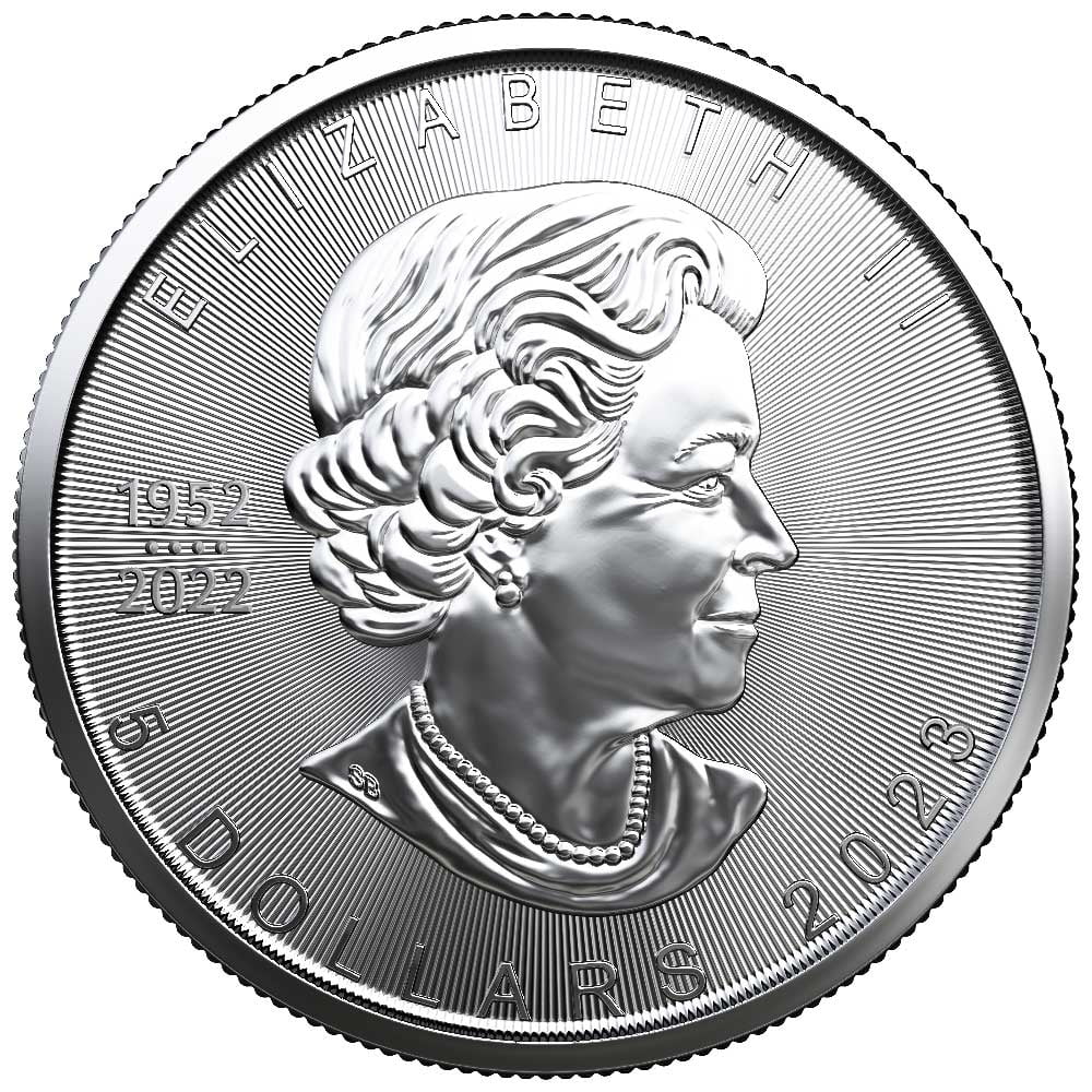 25 - 2023 $5 Silver Canadian Maple Leaf 1 oz BU T61029