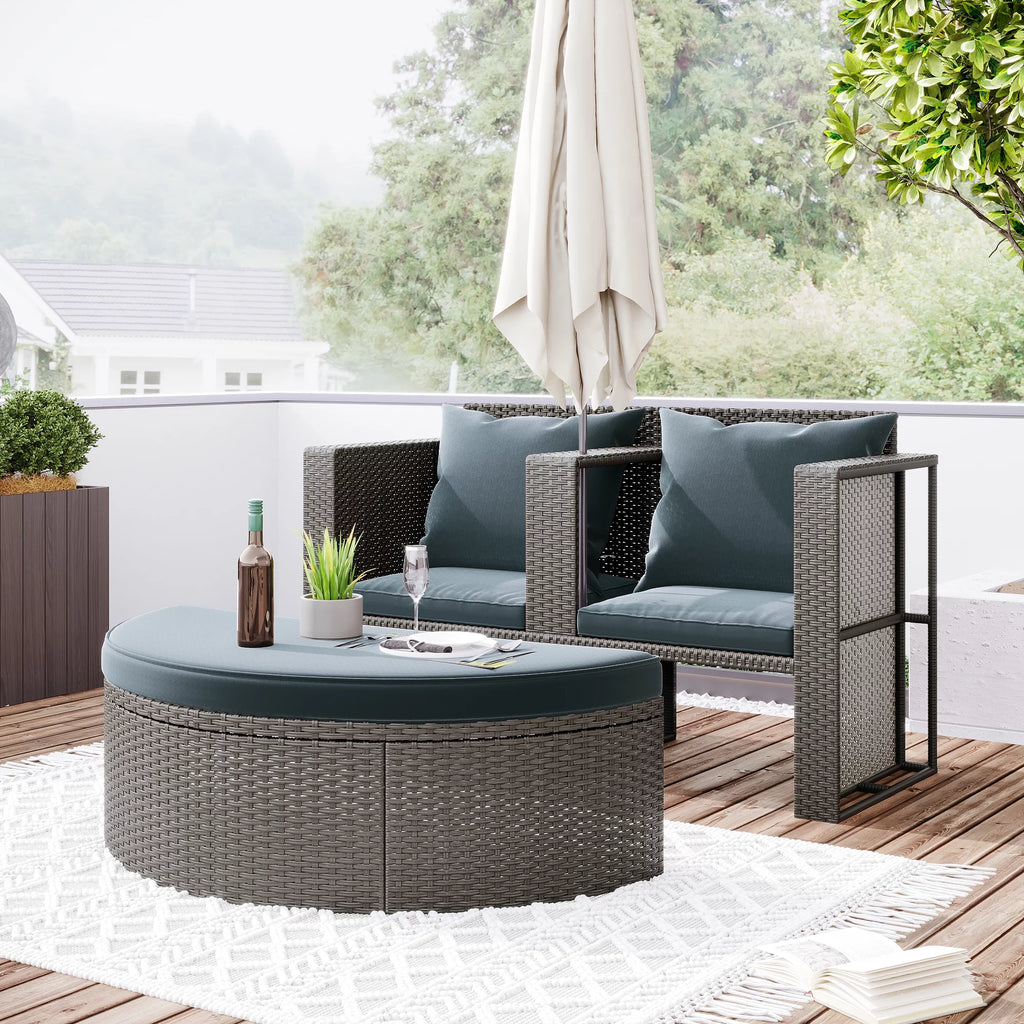 4 Pcs All-Weather PE Rattan Wicker Sofa Set with Coffee Table N368