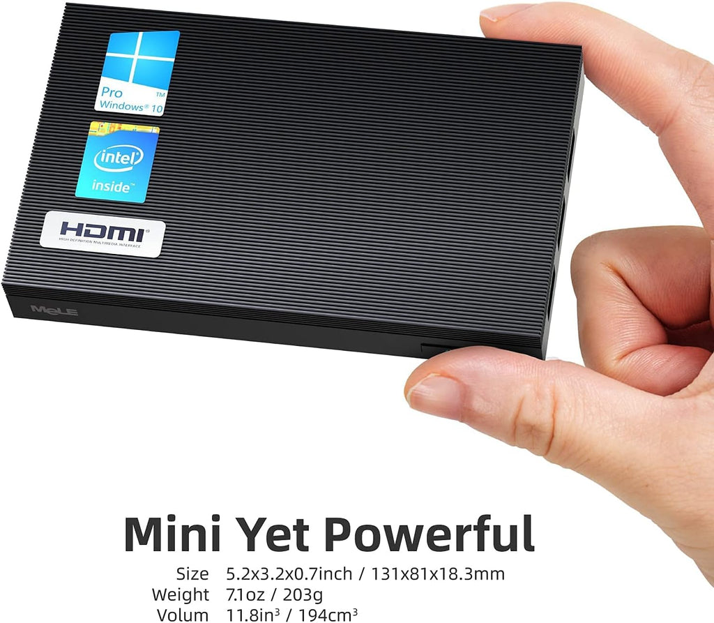 Fanless Mini PC Window11 Pro Celeron J4125 8GB/128GB Small Desktop Computer V99570