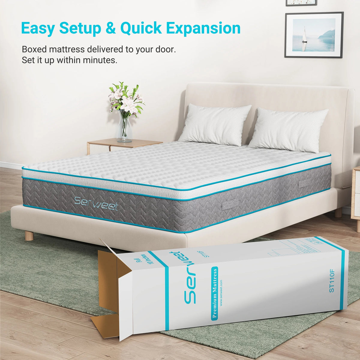 Full Size 10 inch Memory Foam Hybrid Mattress O8501