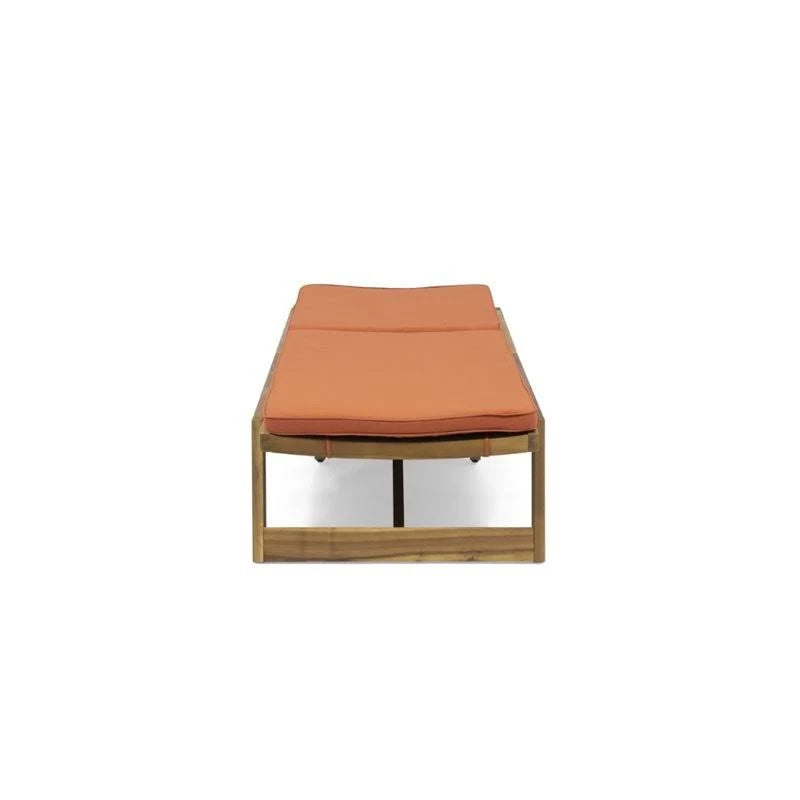Teak and Orange Acacia Wood Chaise Lounge Set of 2 Y367609