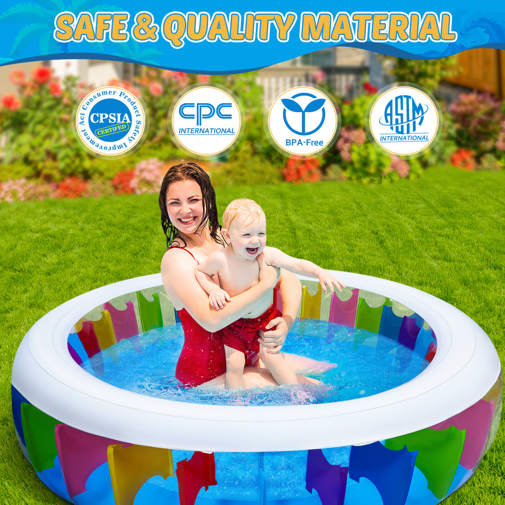 Inflatable Pool with Sprinkler, 180 x 180 x 40 cm N1947