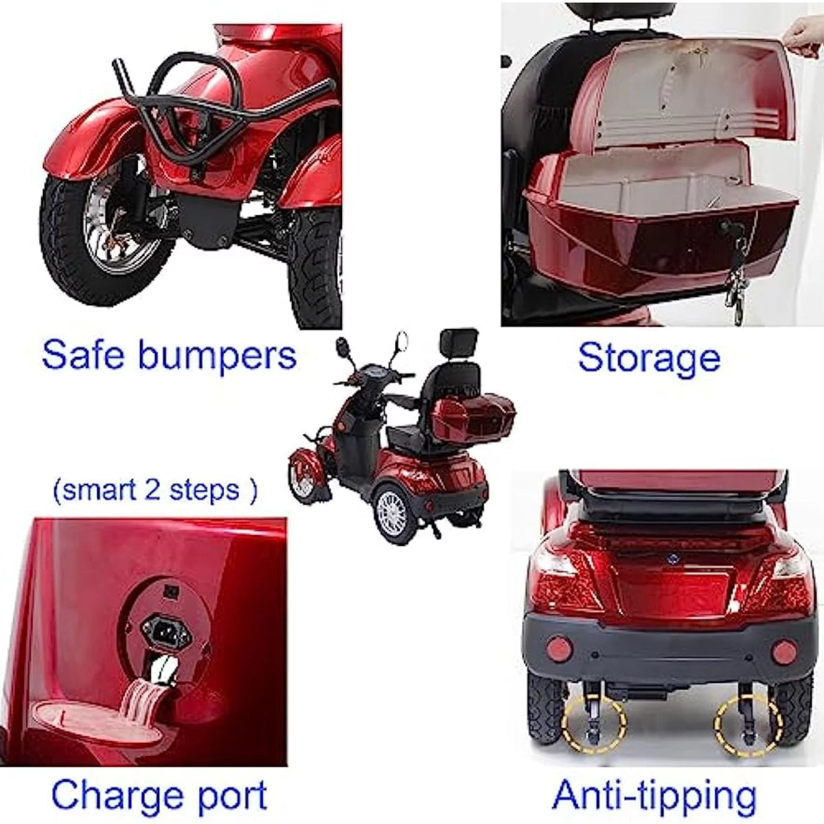 Heavy Duty 4-Wheel 3 Speed Mobility Scooter X825