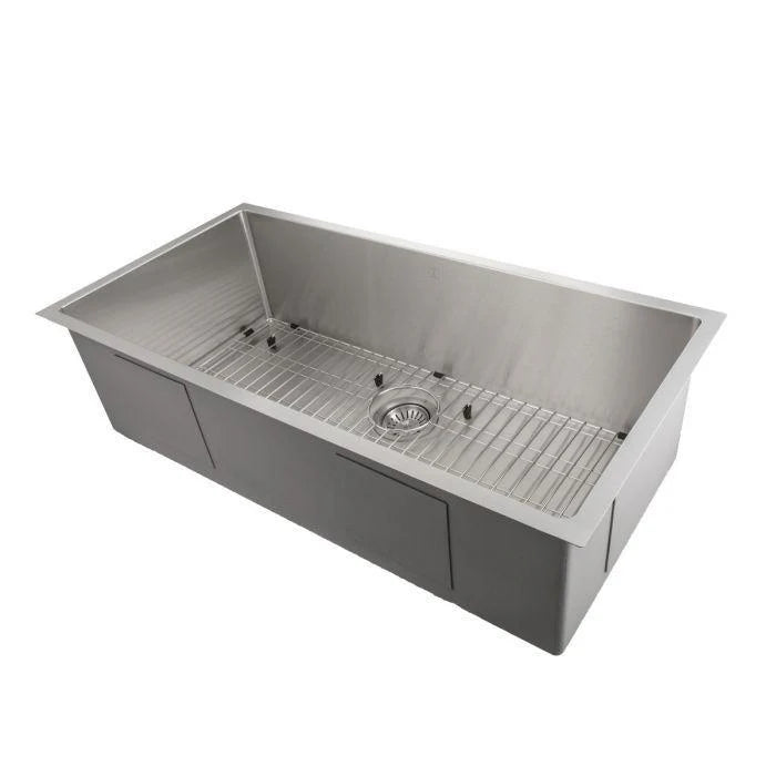 33 in. Undermount Single Bowl Stainless Steel Kitchen Sink with Bottom Grid S25671