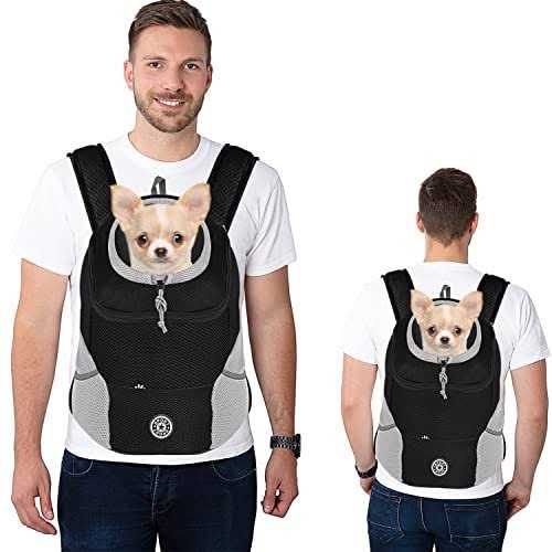 Dog Backpack Carrier Pet Carrier for Small Medium Dogs Travel Bag Breathable Adjustable with Safety Reflective Strips W273