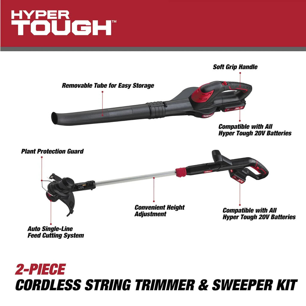 20V Max Cordless Combo Kit, String Trimmer & Sweeper V9189
