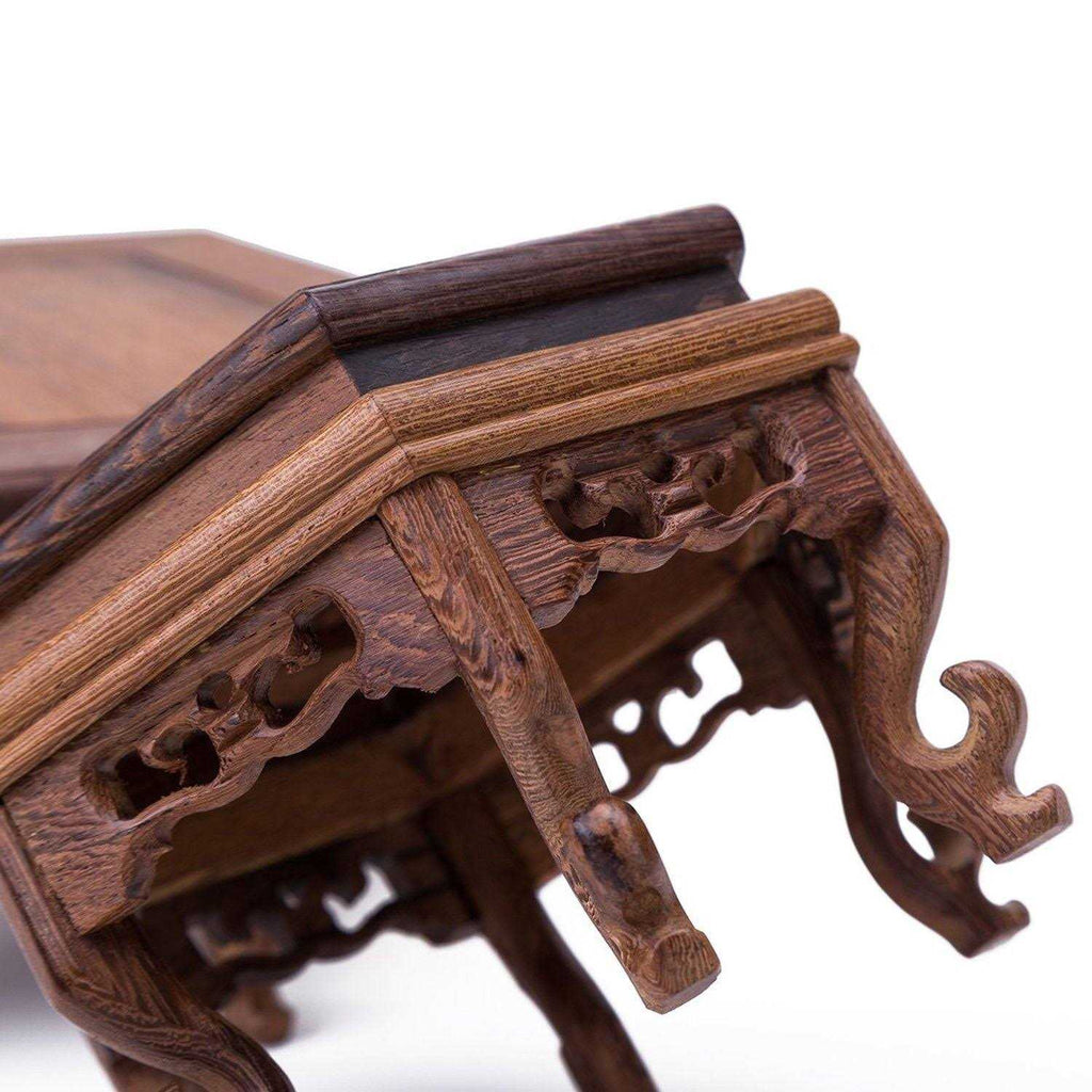 Hand Craft Hexagon Rosewood Fishbowl Vase Stand K15201
