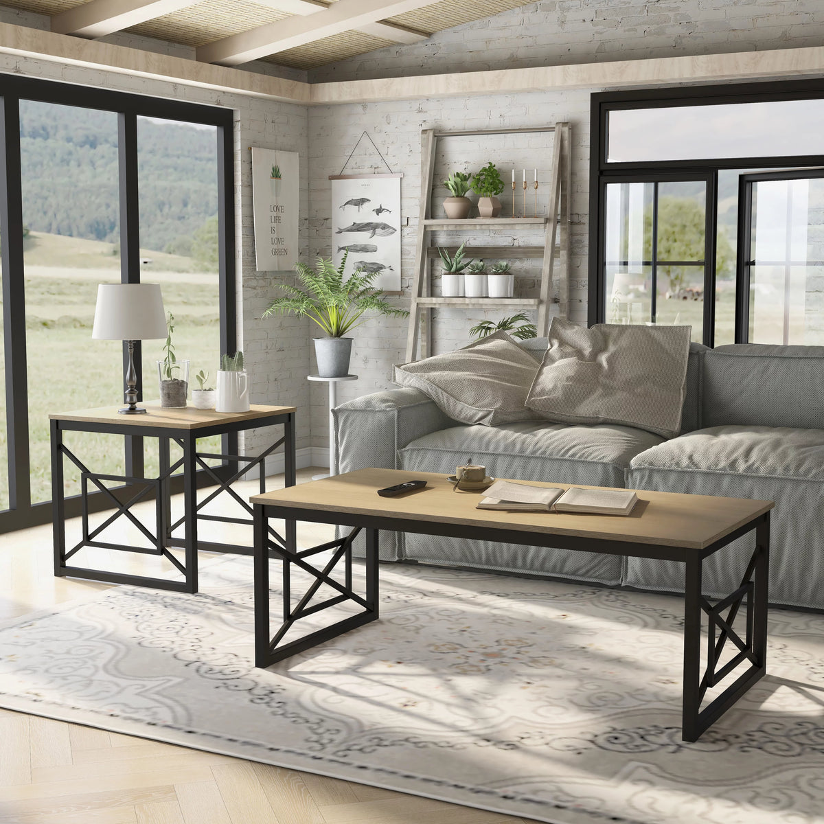 Steel 2-Piece Coffee Table Set C999992