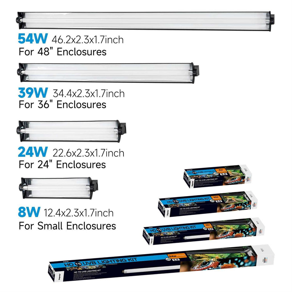 T5 HO UVB Lighting Combo Kit with UVB 10.0 Fluorescent Tube G323