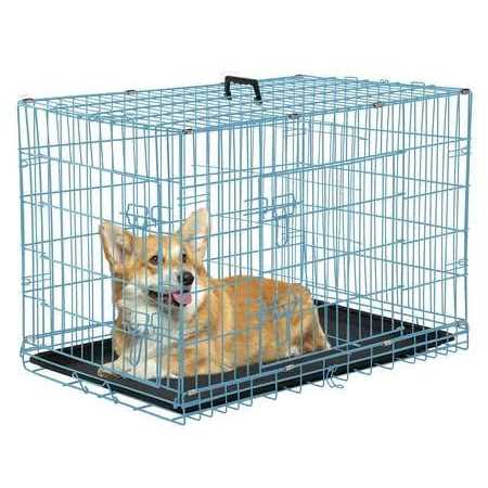 Foldable Large Metal Wire Dog Crate with Plastic Tray D229