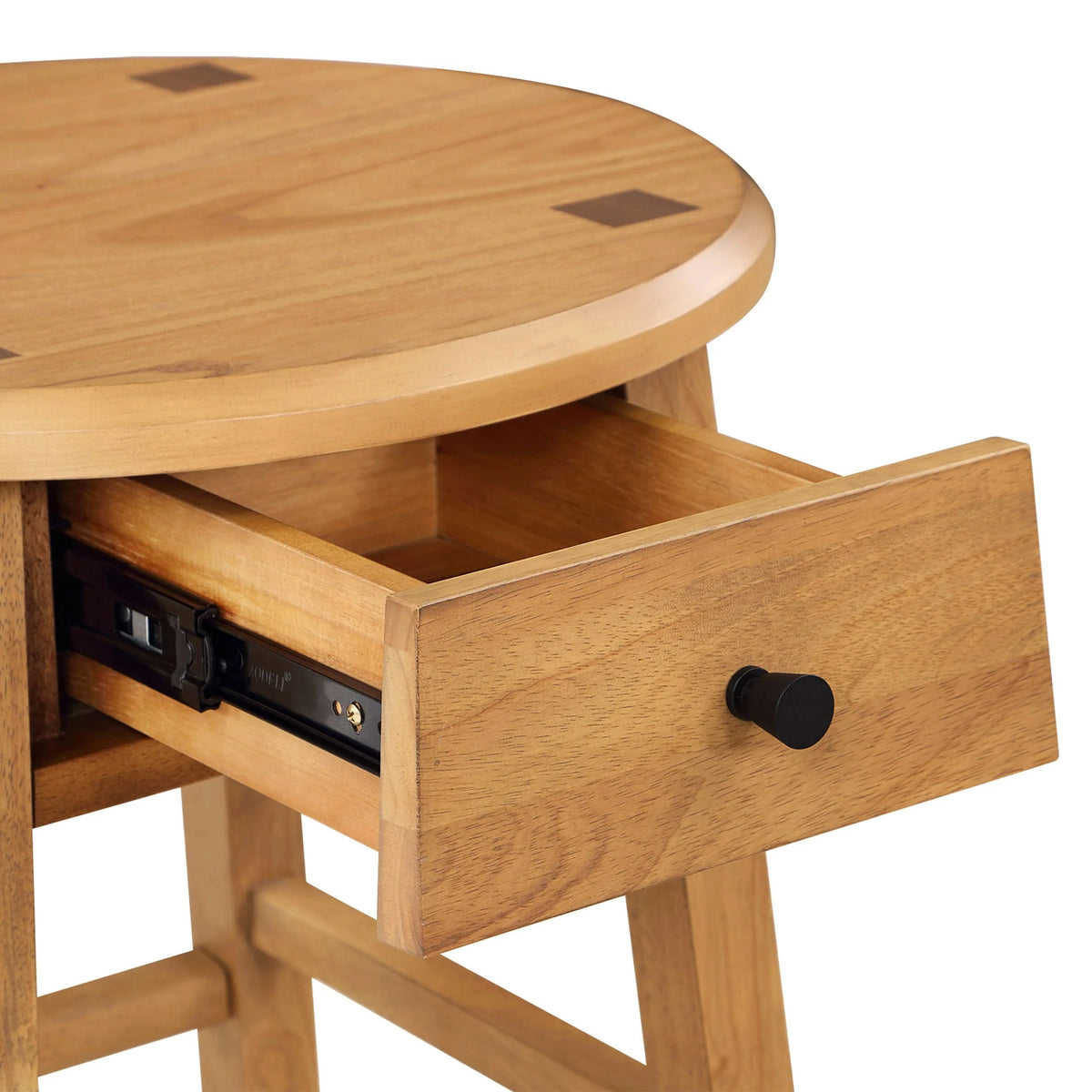 Round Side Table with Solid Wood Frame E2242