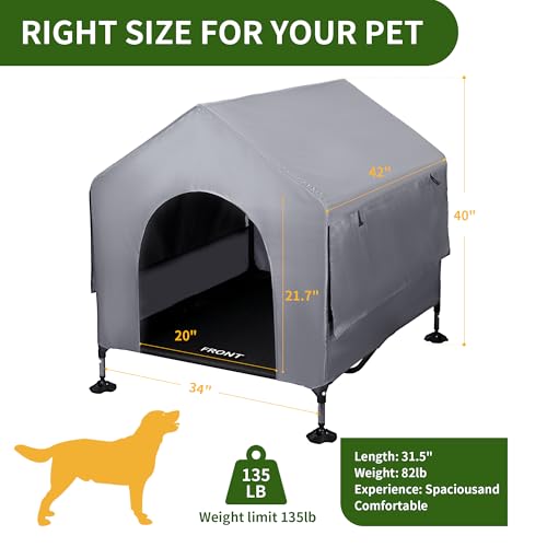 42" Elevated Dog Cot with Canopy T705