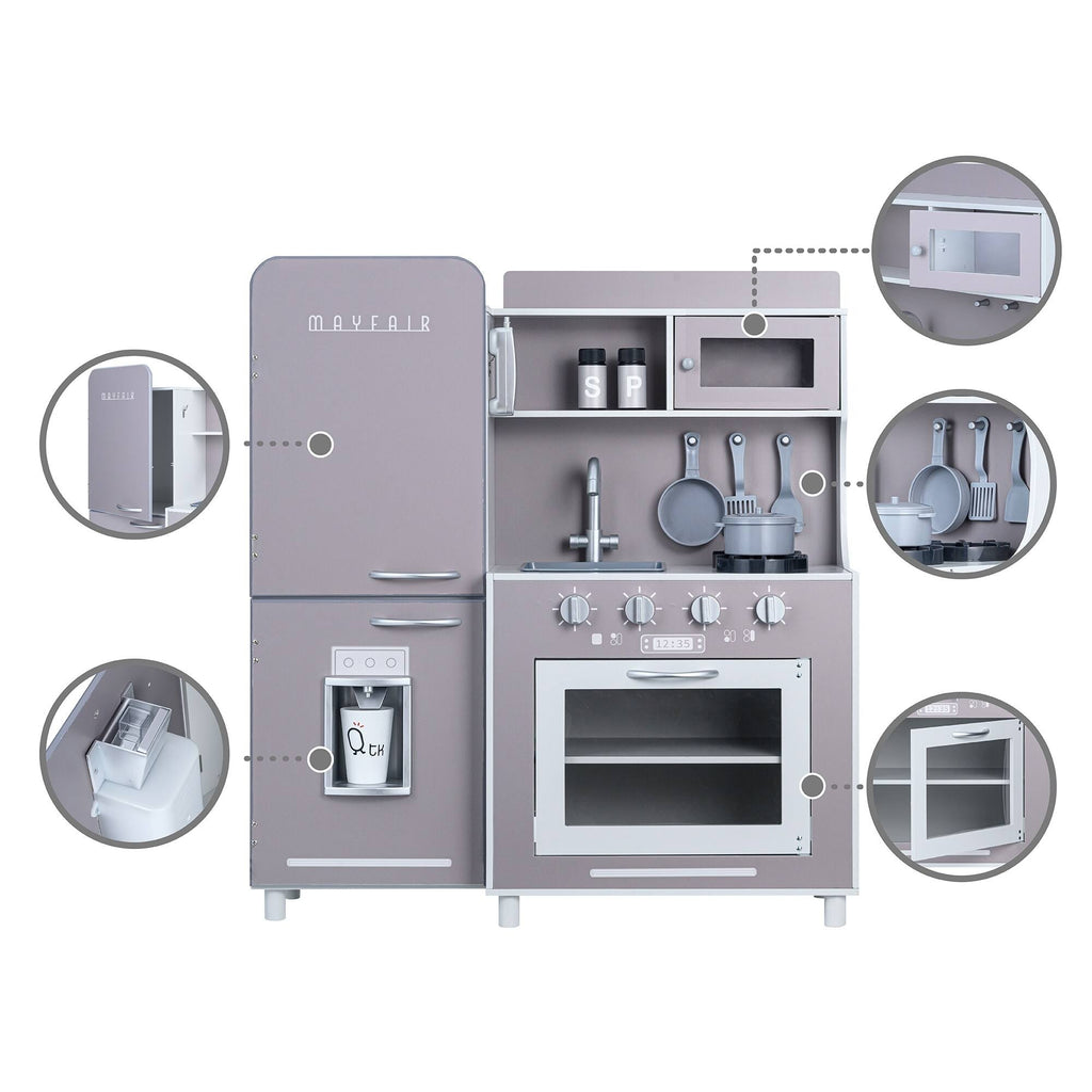 Gray Kids Play Kitchen with Cookware P646