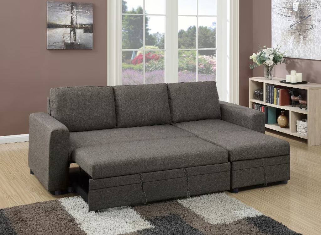 Convertible Sectional Sofa Pull out Bed Couch Storage Chaise P694