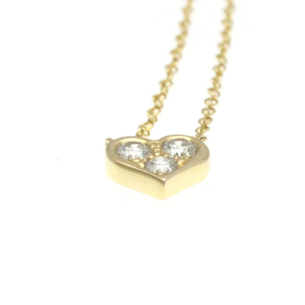 18K Yellow Gold Diamond Heart Pendant Necklace Q999388