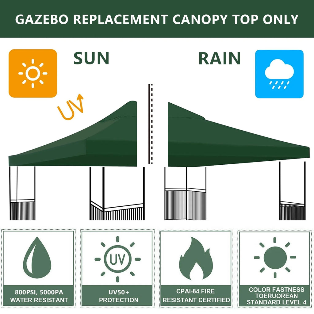 10FTx10FT Replacement Canopy Top Gazebo Tent Sunshade Cover U4340