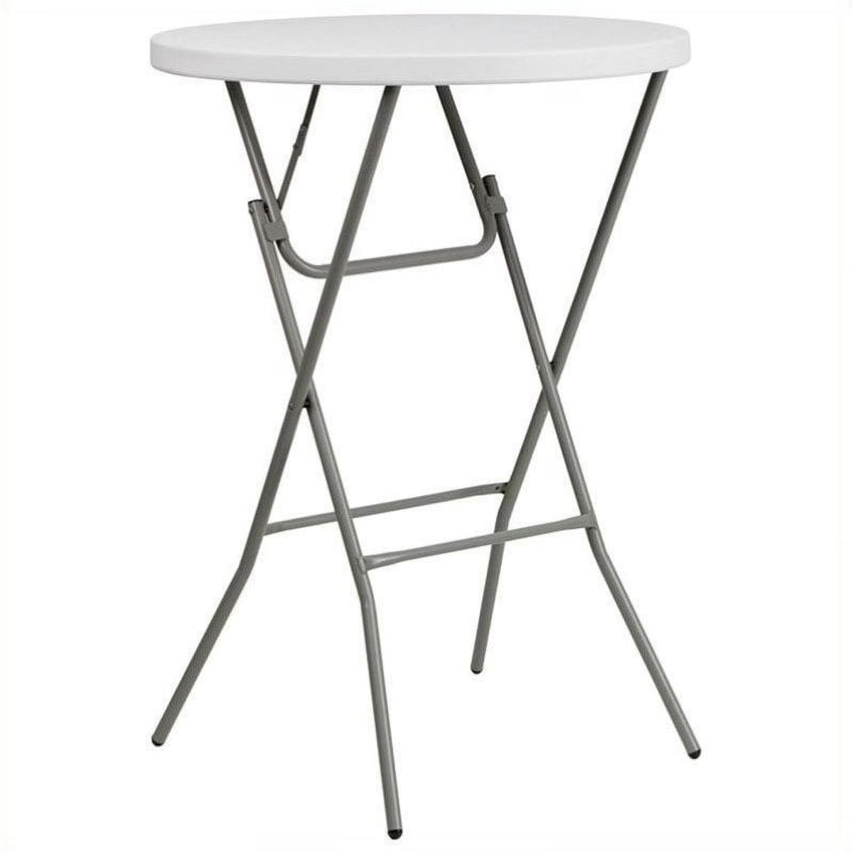 Round Granite Bar Height Folding Table in White J6696