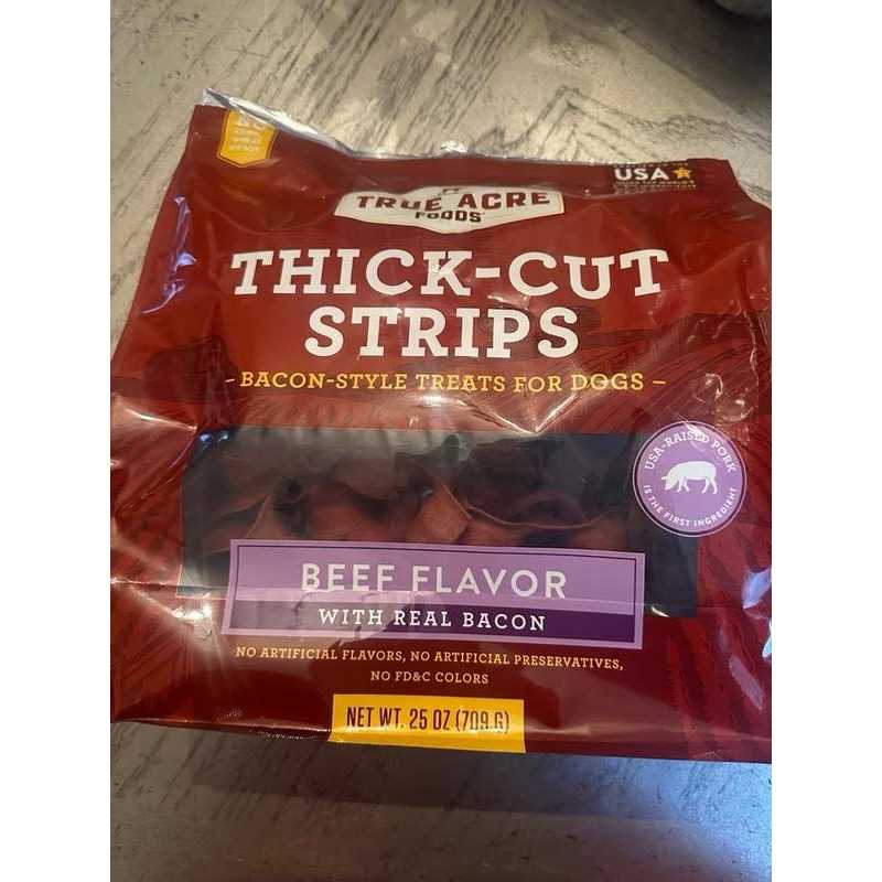 Thick Cut Strips with Real Bacon Dog Treats Y349