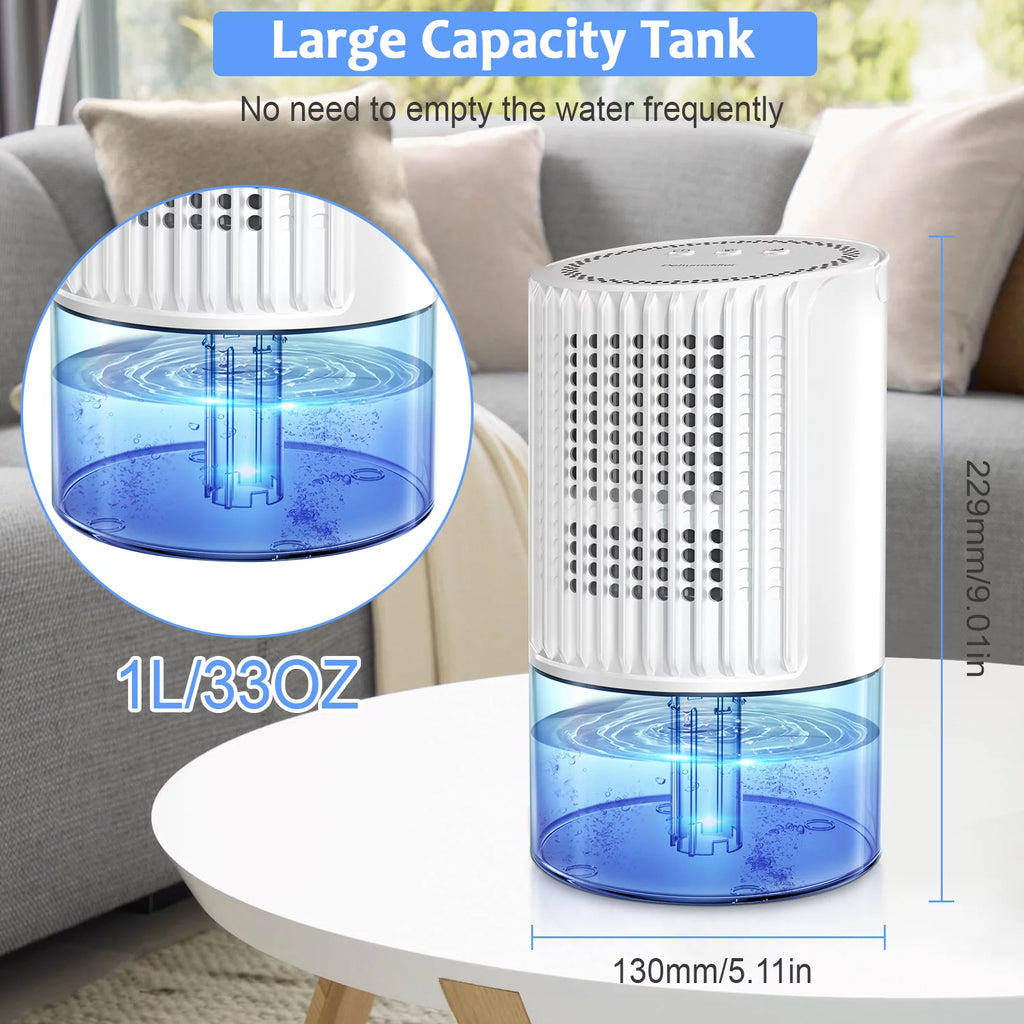 Portable Ultra Quiet Dehumidifier 1000ML White X2307