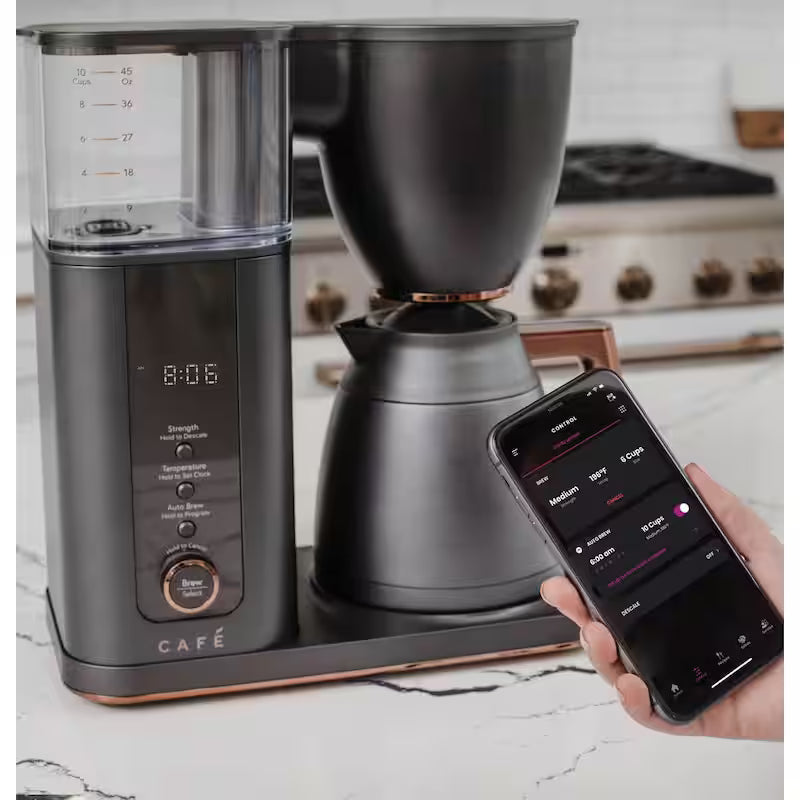 10 Cup Matte Black Drip Coffee Maker with Thermal Carafe O987702