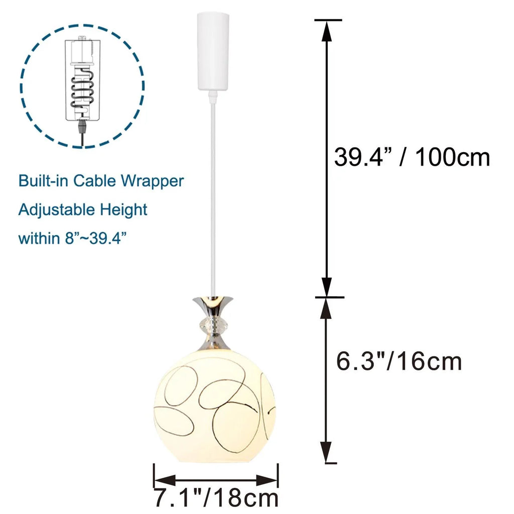 3-Light Track Pendant Light with Glass Shade J762571
