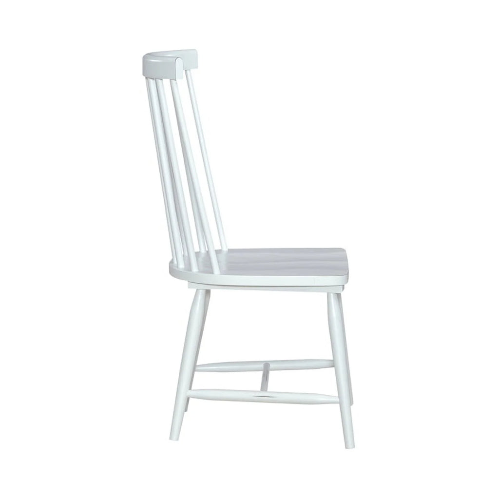 White Spindle Back Side Chair V204061