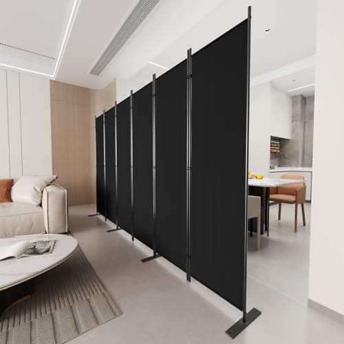 8 Panel 6 Ft Tall Black Folding Room Divider D810458