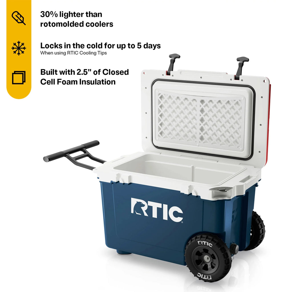 52 QT Wheeled Hard-Sided Ice Chest Cooler D171