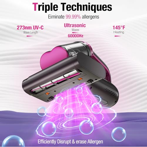 Black 17Kpa 650W Corded Mattress Vacuum Cleaner Q414