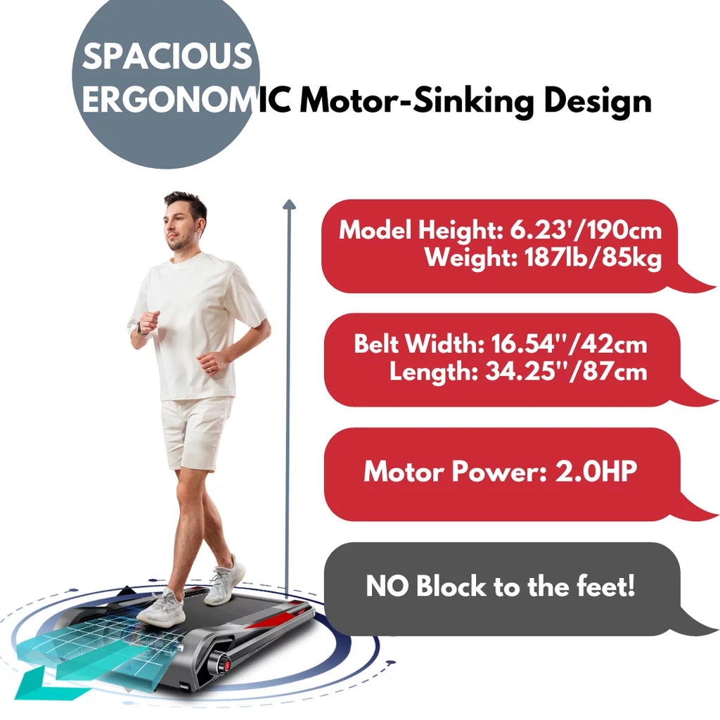 Motorized Folding Walking Treadmill with Handrails G1018