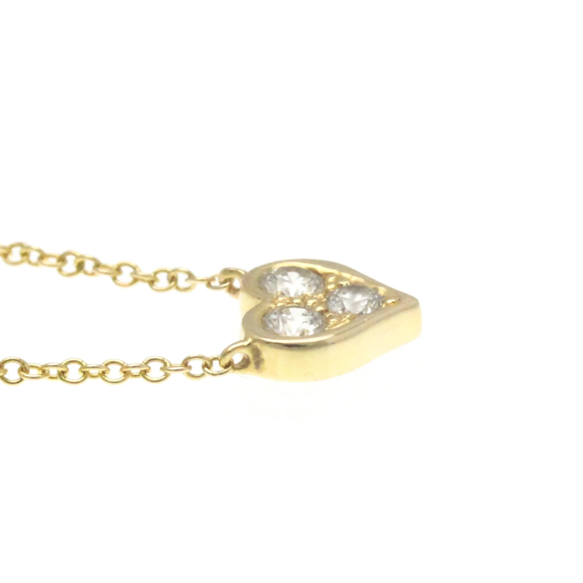 18K Yellow Gold Diamond Heart Pendant Necklace Q999388