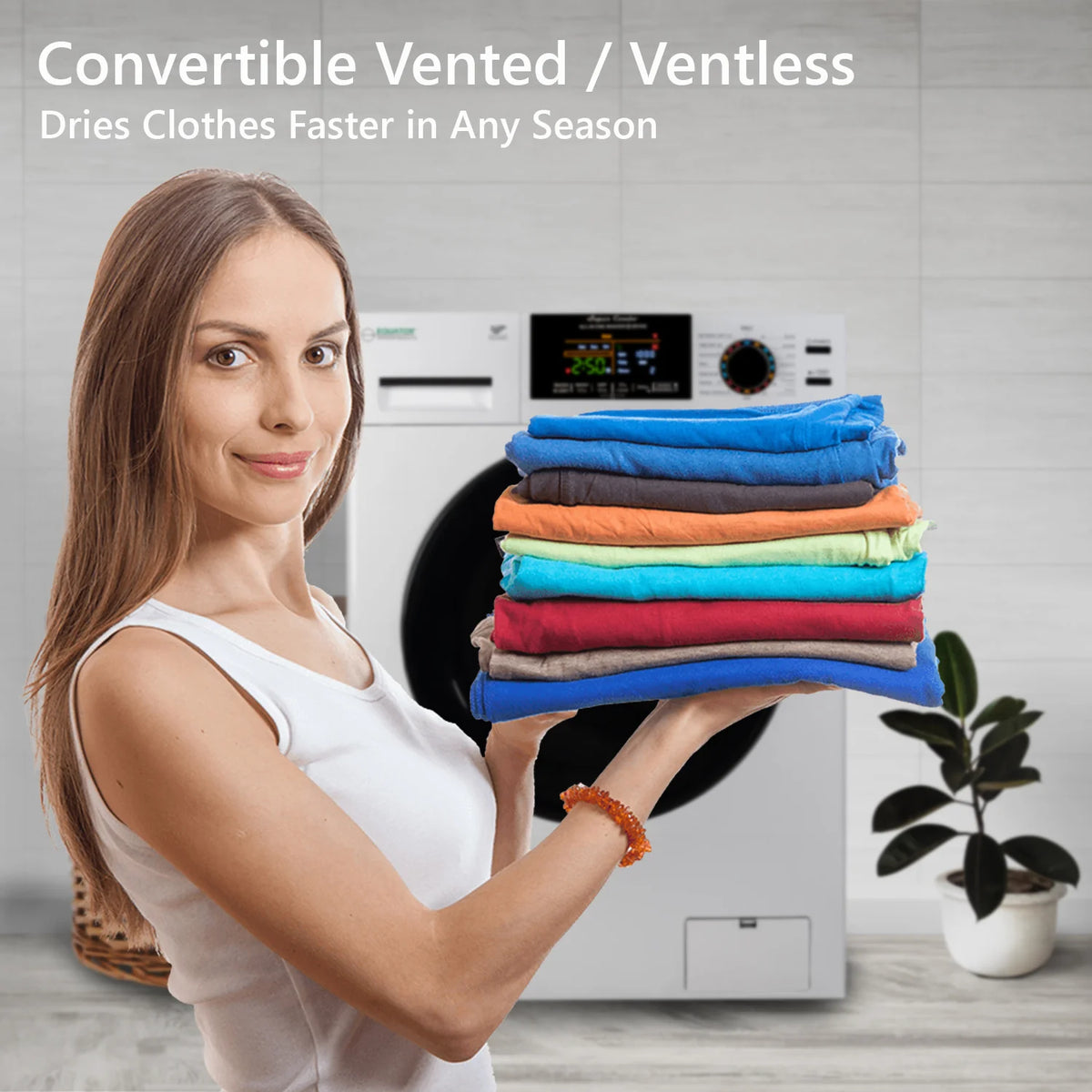 18 lbs. Combination Washer Dryer with Laundry Pedestal T2790