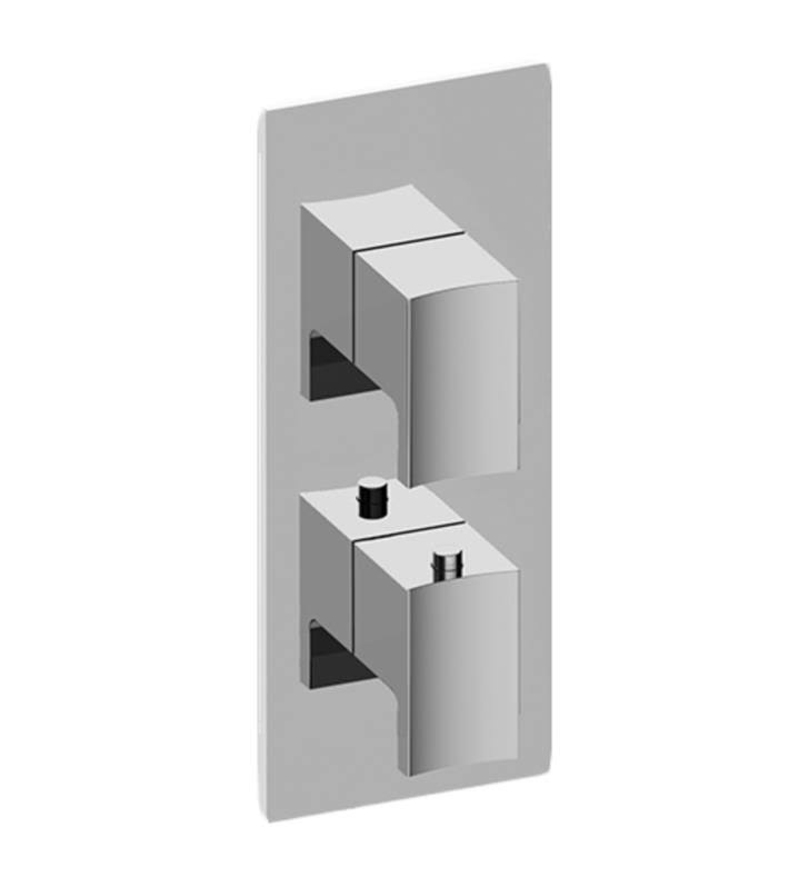 Polished Chrome Square Thermostatic Valve Trim Plate with Handle E554033