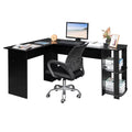 L-Shaped Computer Desk with Bookshelves E907624