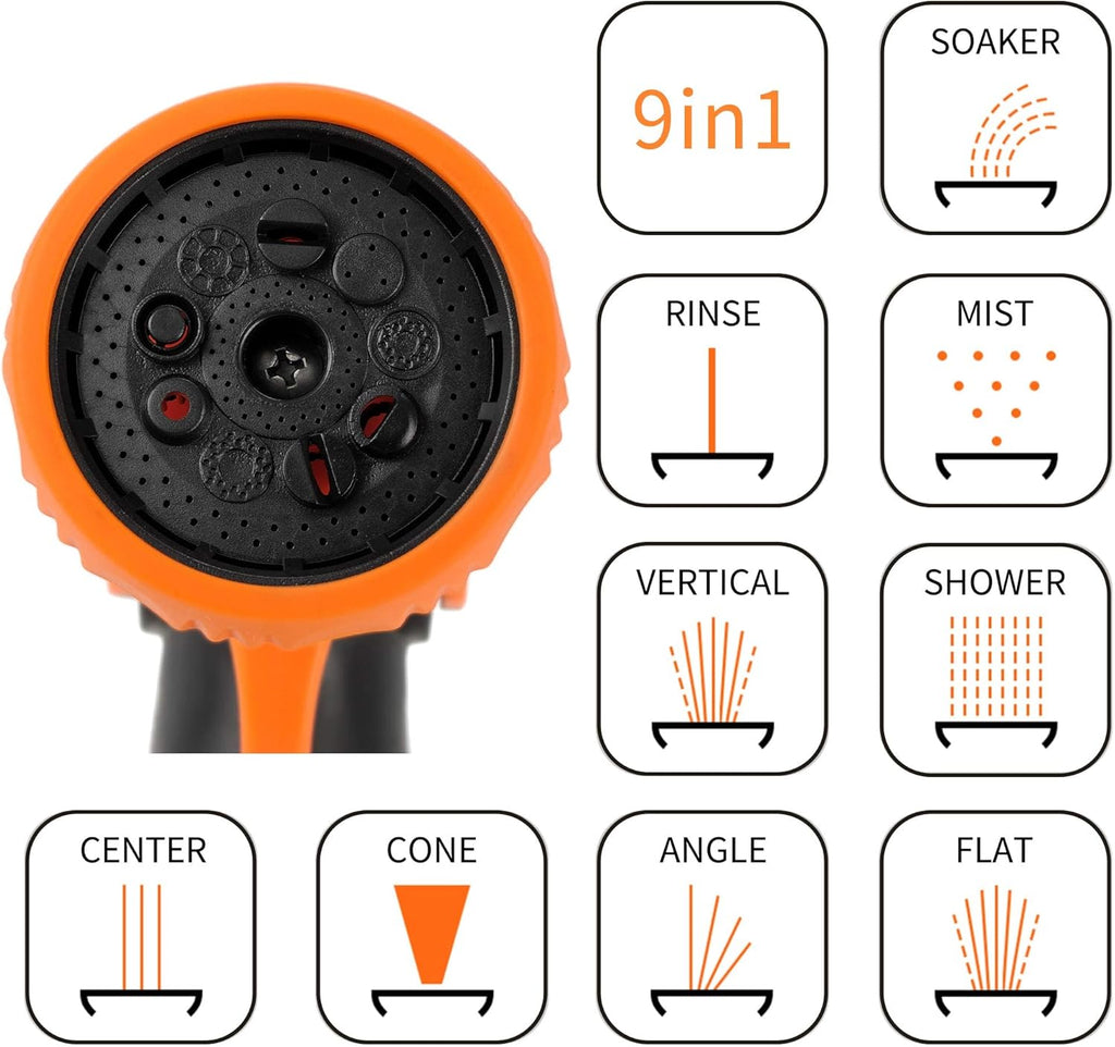 Wall Mounted Retractable Garden Hose Reel with 9 Pattern Hose Nozzle B68624
