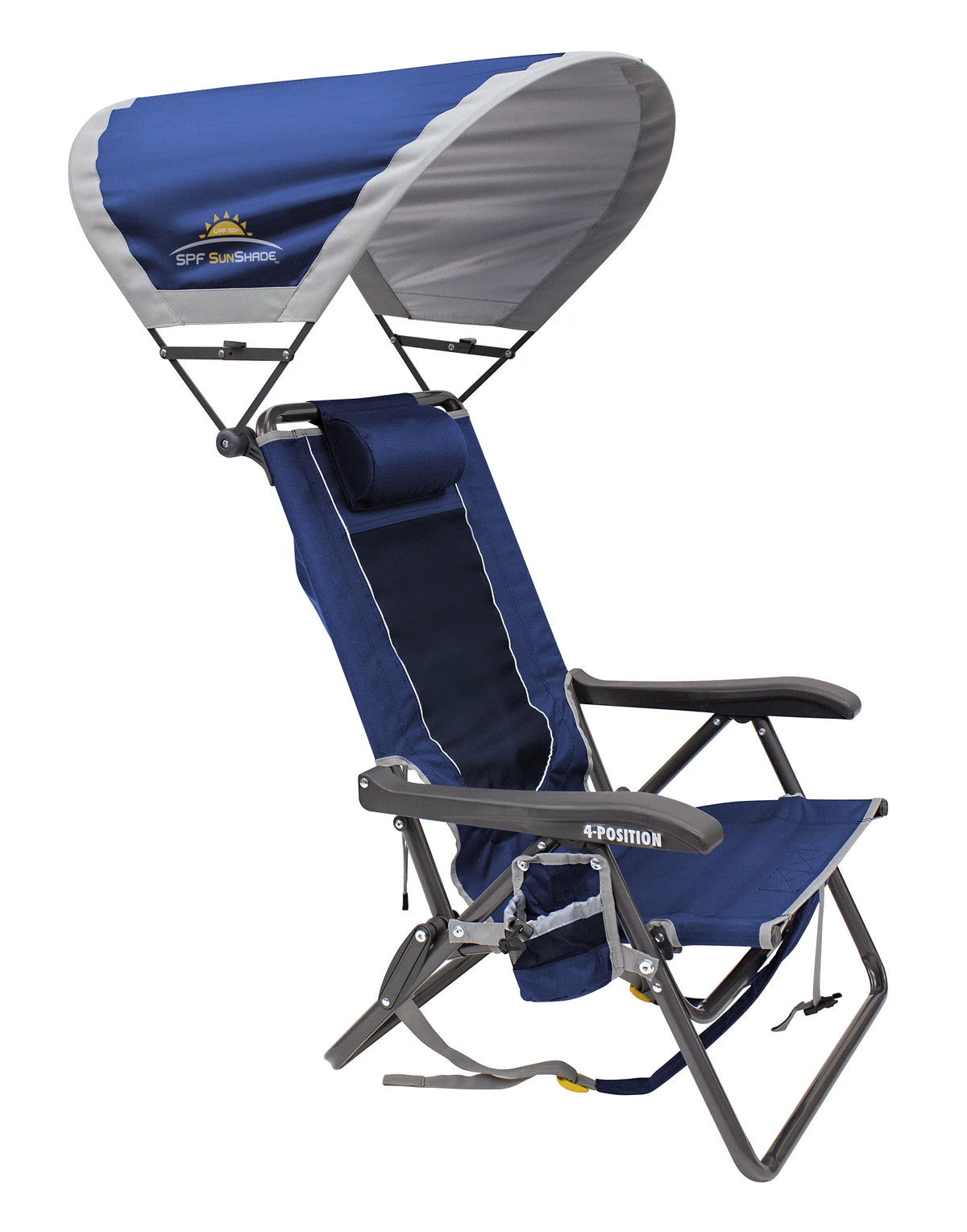 Blue Reclining Canopy Camping Chair Q429
