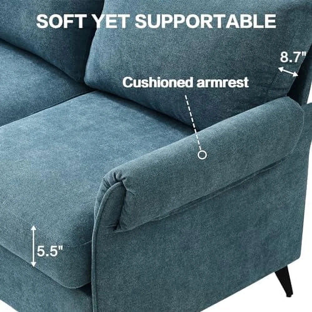 50" Blue Upholstered 2-Seater Loveseat N30205