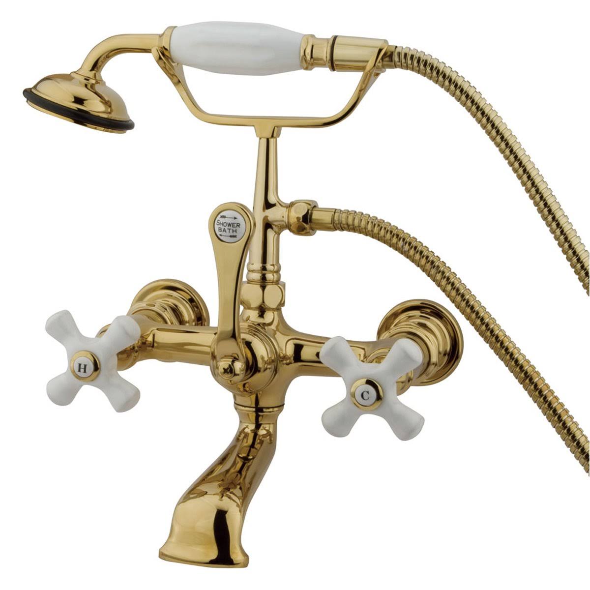 Vintage Wall Mount Clawfoot Tub Filler with Hand Shower L8076