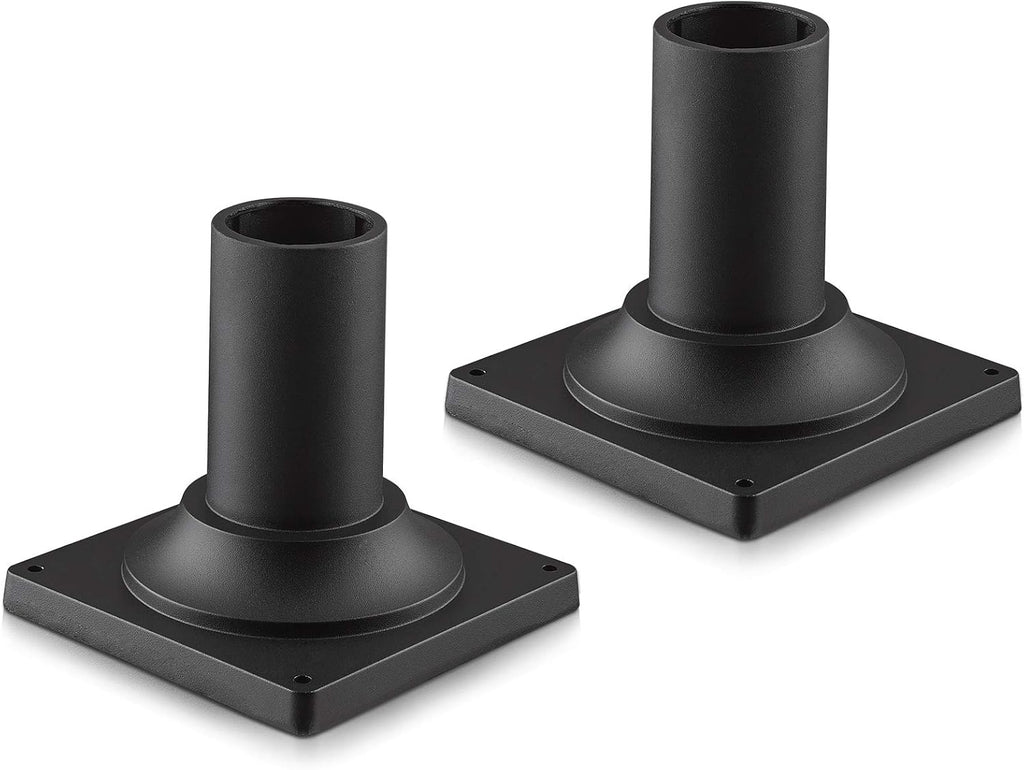 Black Cast Aluminum Post Light Mount Base Adapter 2 Pack Y591
