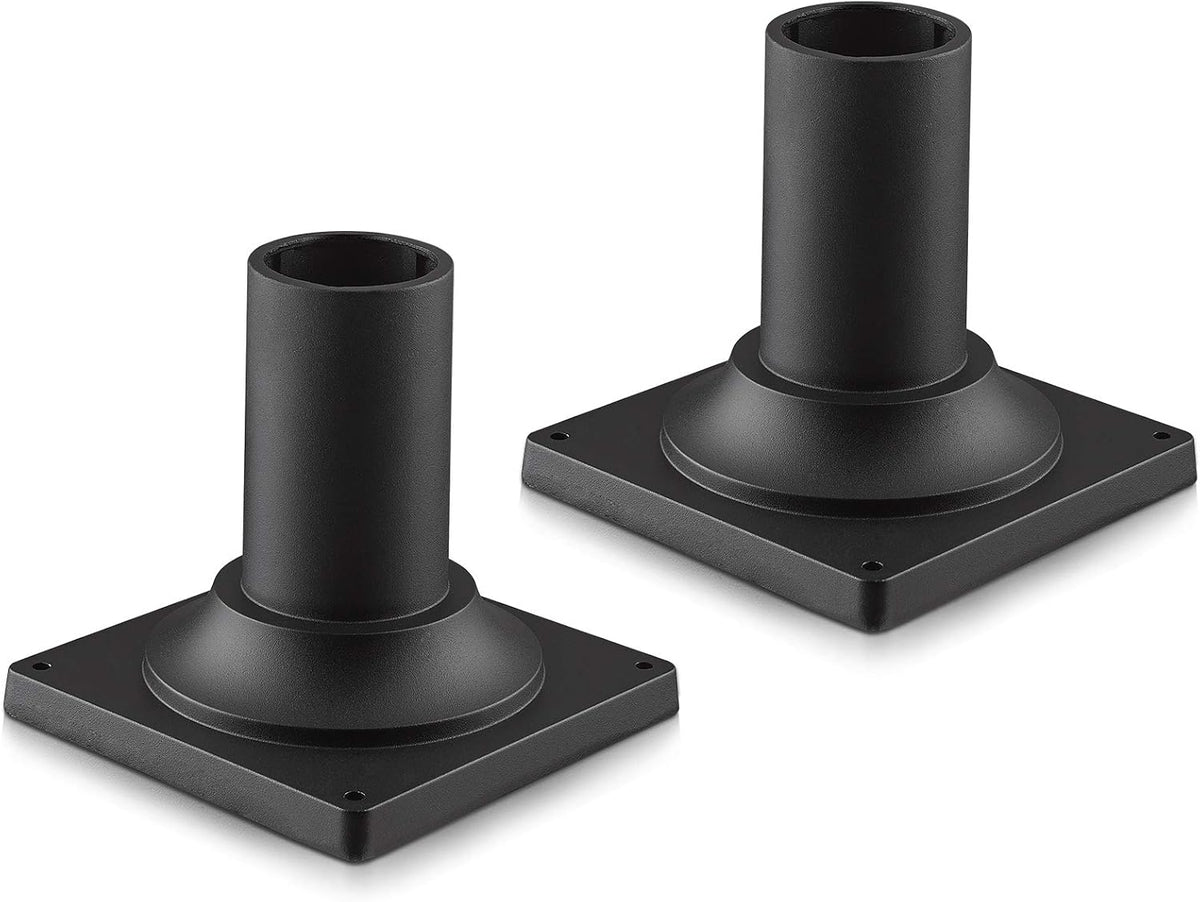 Black Cast Aluminum Post Light Mount Base Adapter 2 Pack Y591