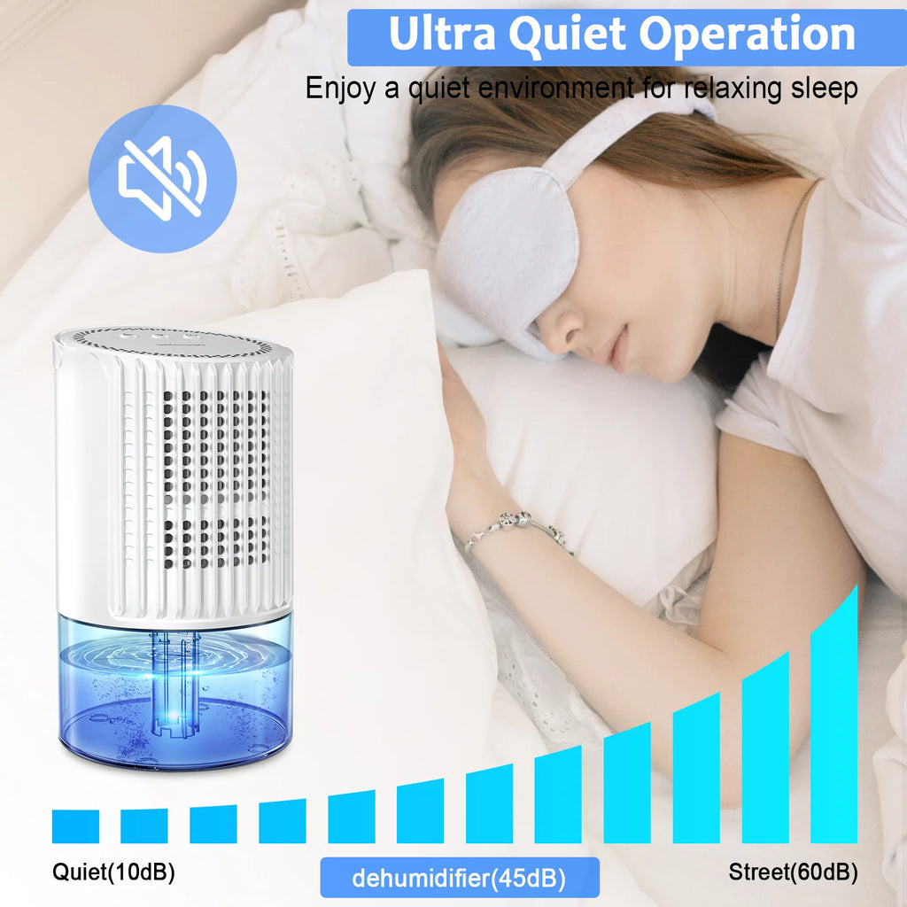 Portable Ultra Quiet Dehumidifier 1000ML White X2307