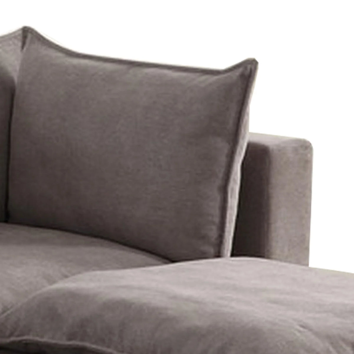 84 Inch Gray Fabric Sectional Arm Loveseat And Ottoman Set I8062