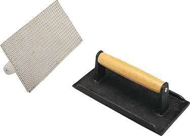 9.5" Cast Iron Grill Press with Wooden Handle S53347