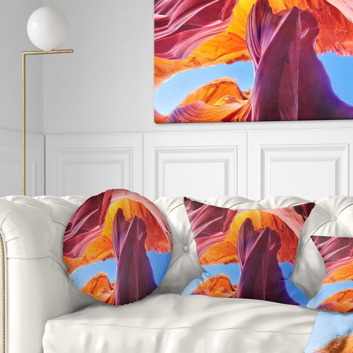 Blue Sky in Antelope Canyon Landscape Photography Throw Pillow 12 in. x 20 in. C40624