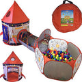 3pc Kids Play Tent Tunnel and Ball Pit with Basketball Hoop C587822